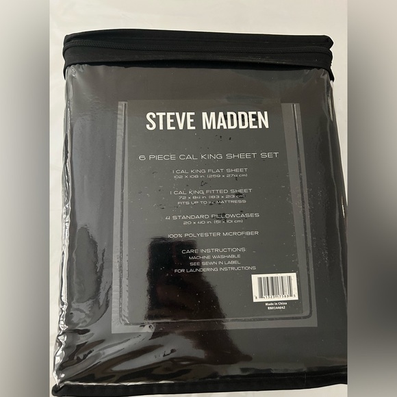 Steve Madden Black 6 Piece California King Sheet Set - NWT - Picture 4 of 4